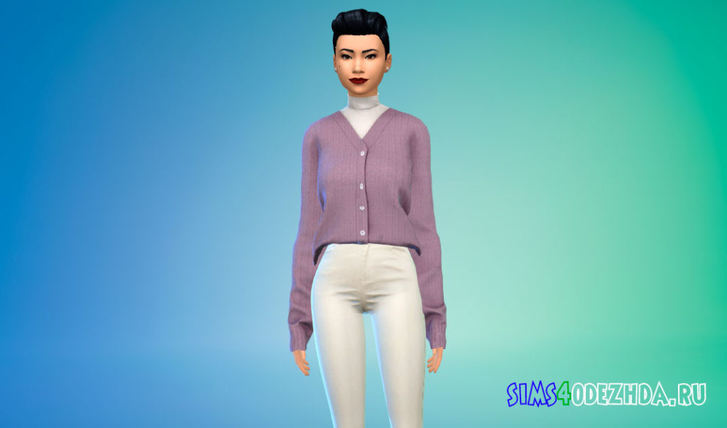 Женский заправленный свитер для Симс 4 – фото 3