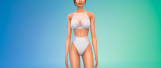 Бикини с высокой талией для Симс 4 – фото 1