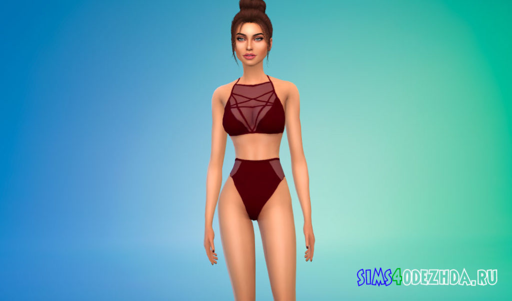 Бикини с высокой талией для Симс 4 – фото 2