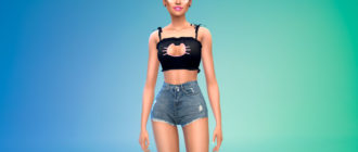 Бюстгальтер с вырезом в виде кота для Симс 4 – фото 1