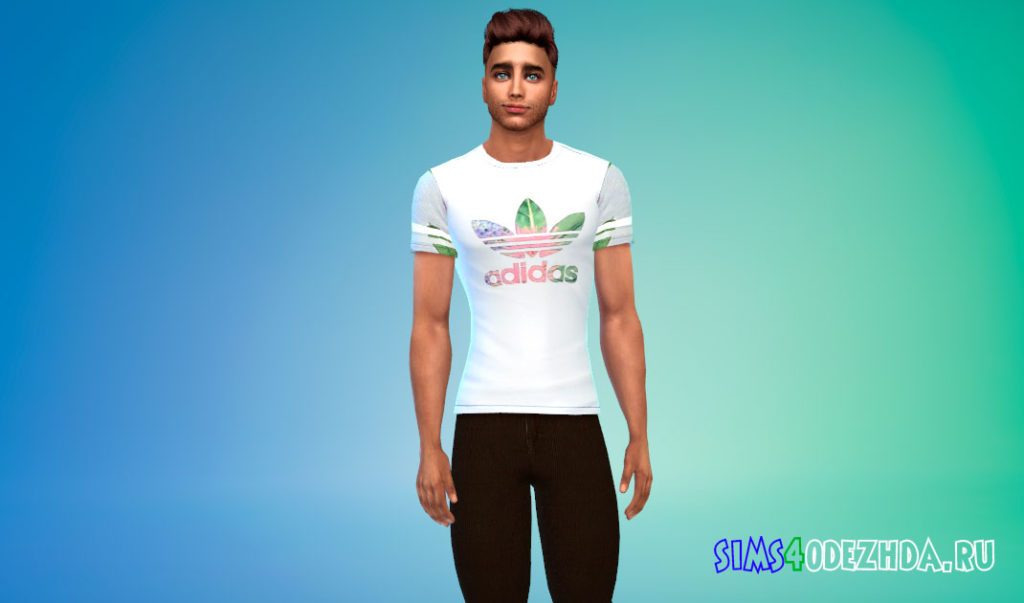 Брендовая спортивная футболка для мужчин для Симс 4 – фото 2