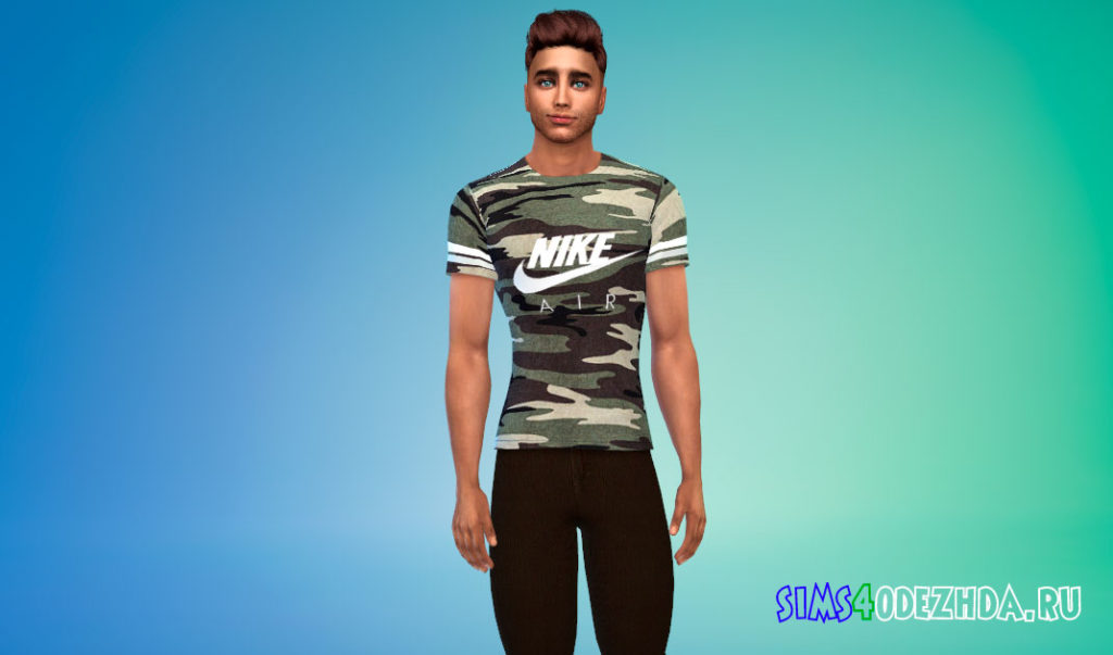 Брендовая спортивная футболка для мужчин для Симс 4 – фото 3