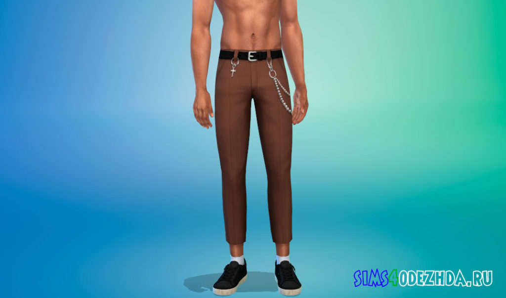 Брюки с цепочками для Симс 4 – фото 2