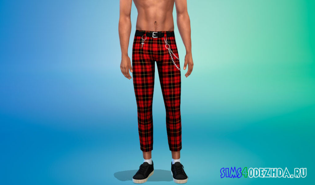Брюки с цепочками для Симс 4 – фото 3