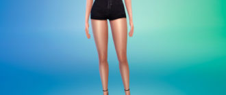 Черные джинсовые шорты для Симс 4 – фото 1