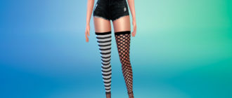 Чулки в полосу и в сетку для Симс 4 – фото 1