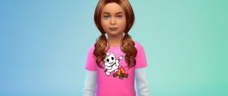 Детская прическа Ellie Hairstyle от Cazy для Симс 4 – фото 1