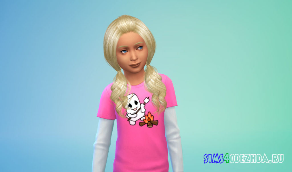 Детская прическа Ellie Hairstyle от Cazy для Симс 4 – фото 2