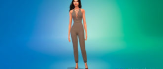 Комбинезон с V-образным вырезом для Симс 4 – фото 1