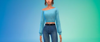 Комфортный укороченный свитер для Симс 4 – фото 1