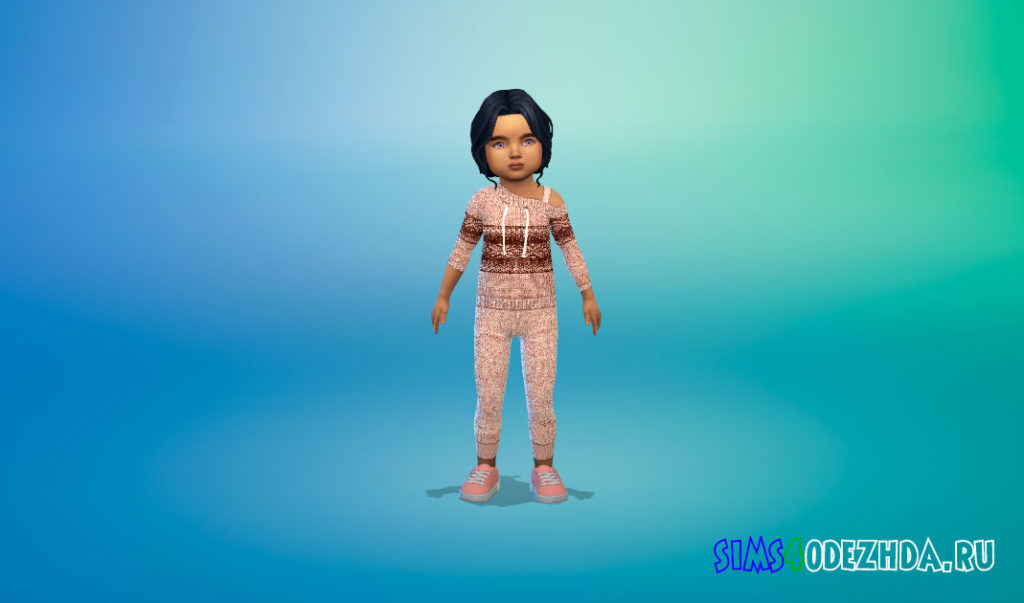 Комплект свитера и штанов для девочек малышей для Симс 4 – фото 2
