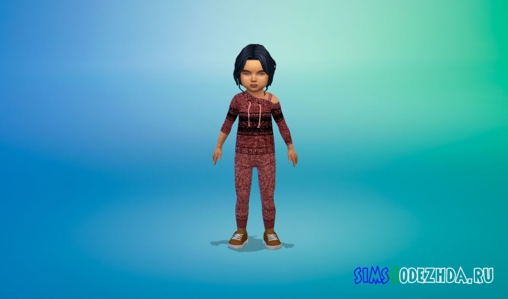 Комплект свитера и штанов для девочек малышей для Симс 4 – фото 3