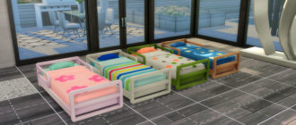 Кровать для малышей в ярких цветах для Симс 4 – фото
