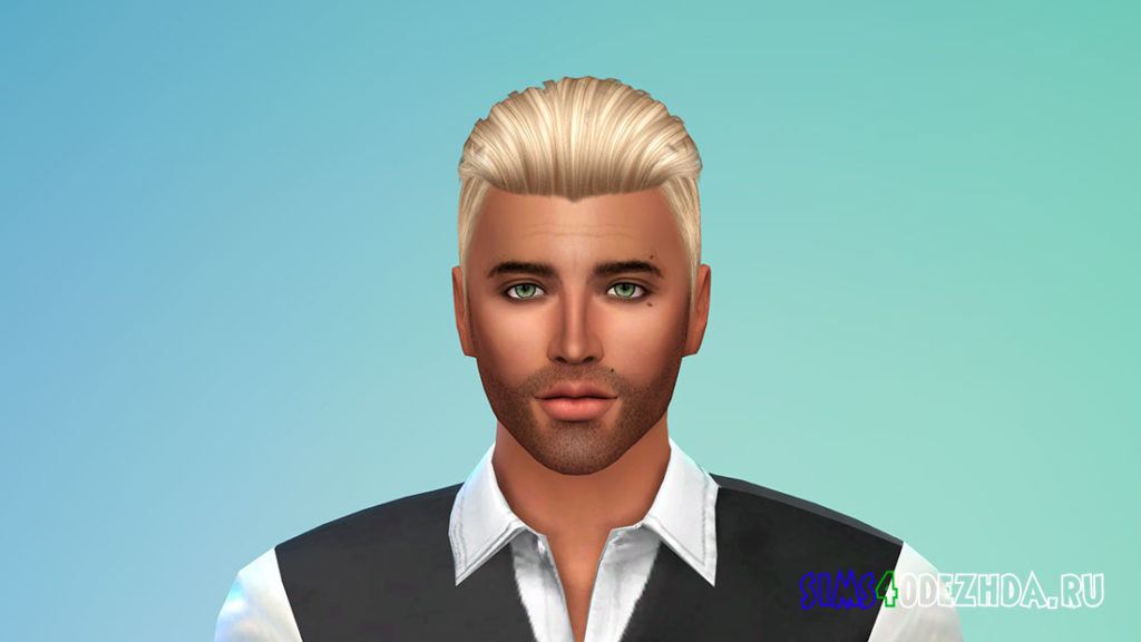 Модная мужская прическа с зачесом назад для Симс 4 – фото 2