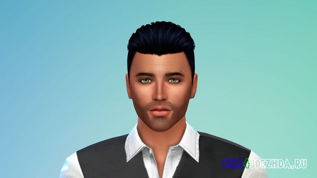 Модная мужская прическа с зачесом назад для Симс 4 – фото 3