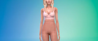 Наряд из топа и высоких брюк для Симс 4 – фото 1