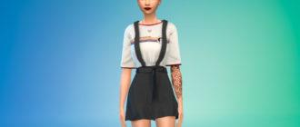 Платье из футболки и юбки для Симс 4 – фото 1