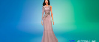 Платье с открытым плечом для Симс 4 – фото 1