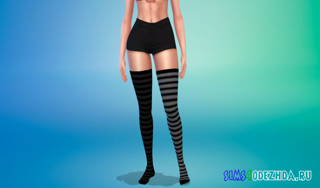 Полосатые чулки в разных цветах для Симс 4 – фото 2