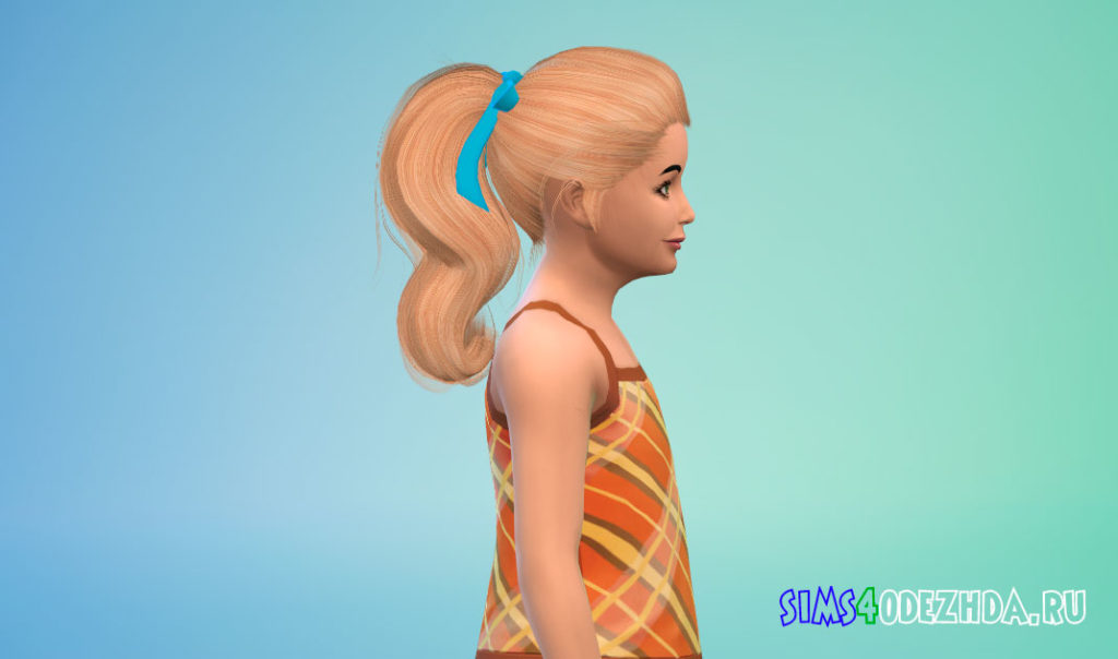 Прическа с бантиком для девочек для Симс 4 – фото 2