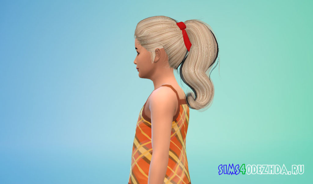 Прическа с бантиком для девочек для Симс 4 – фото 3