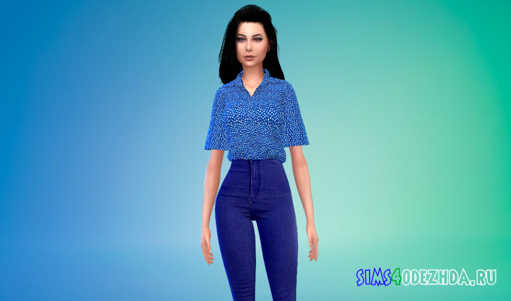 Простая блузка для Симс 4 – фото 2