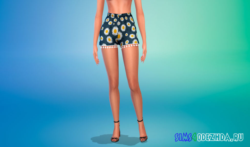 Симпатичные летние шорты с помпонами для Симс 4 – фото 2