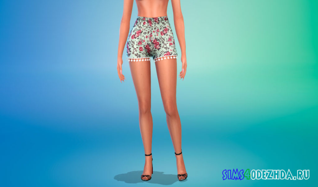 Симпатичные летние шорты с помпонами для Симс 4 – фото 3