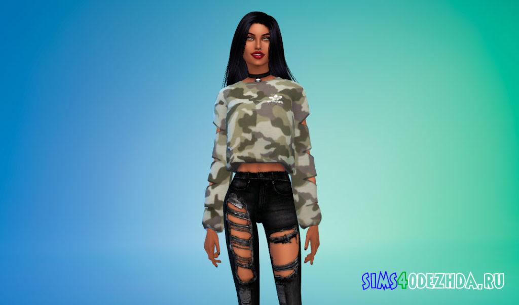 Спортивная кофта Adidas для Симс 4 – фото 3