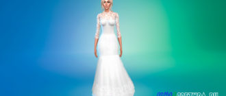 Свадебное платье с бантом на спине для Симс 4 – фото 1