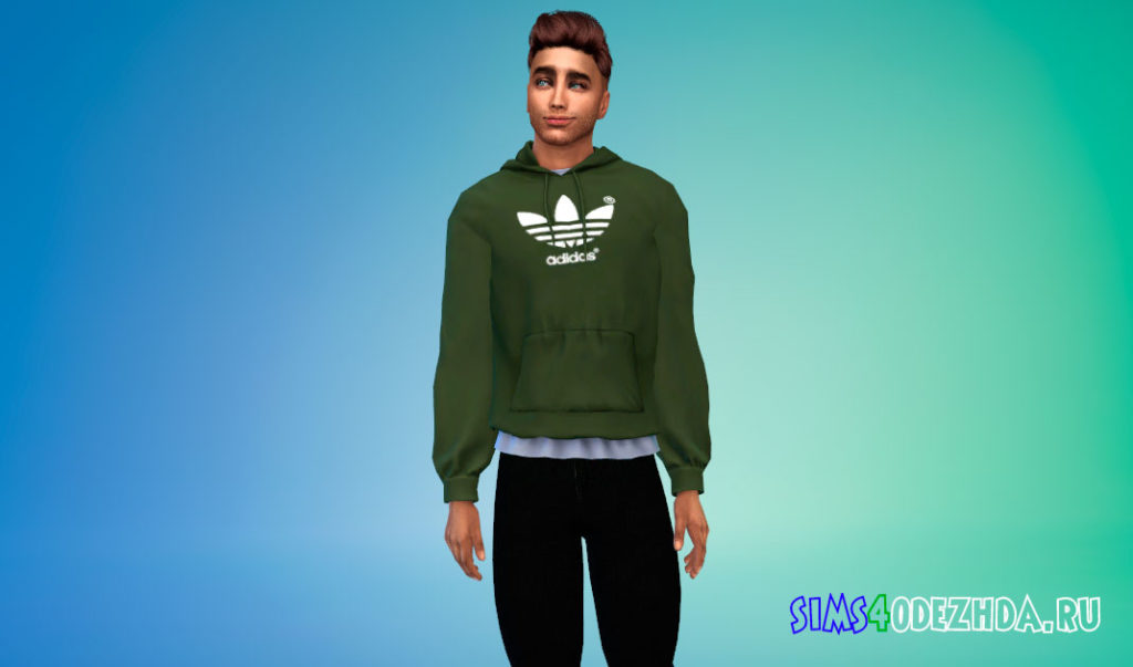 Свободная толстовка с капюшоном для Симс 4 – фото 3