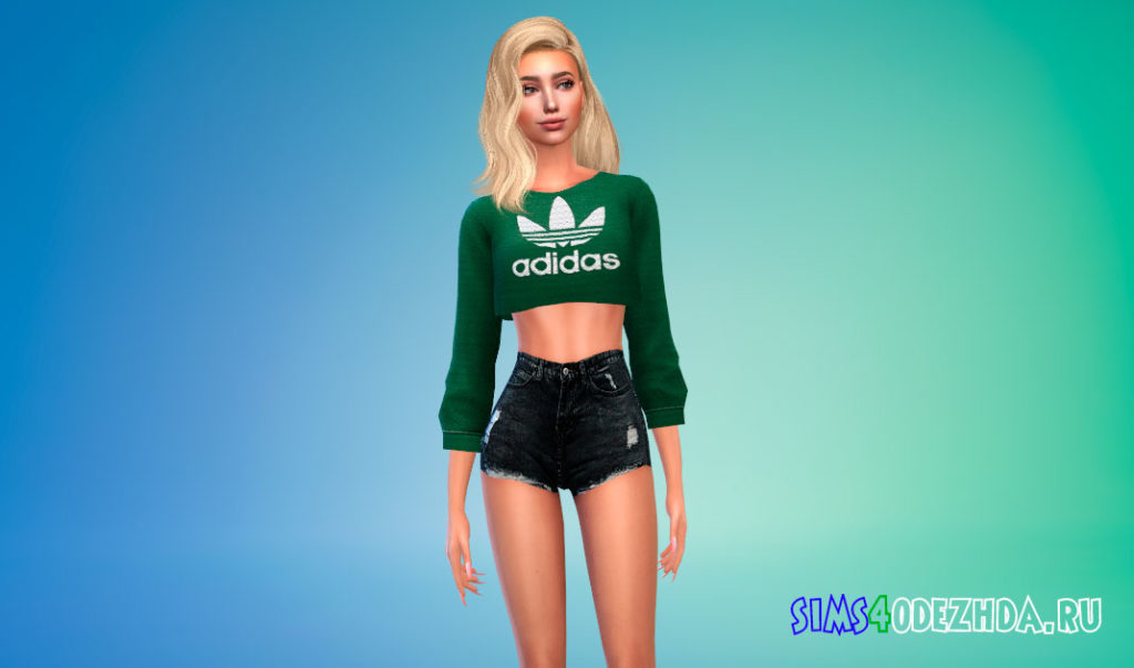 Женский свитшот Adidas для Симс 4 – фото 3