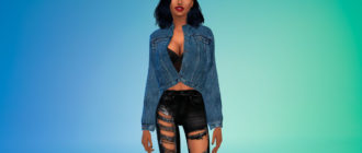 Джинсовая куртка Hidden Hills для Симс 4 – фото 1