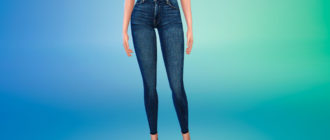 Джинсы с высокой талией 89-3 для Симс 4 – фото 1