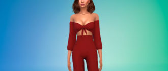 Идеальный комбинезон с открытыми плечами для Симс 4 – фото 1