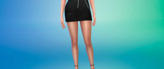 Юбка с высокой талией и с цепочкой для Симс 4 – фото 1