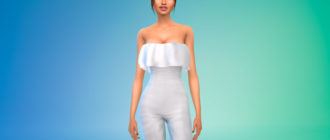 Комбинезон без бретелек с оборками для Симс 4 – фото 1