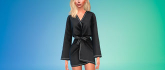 Короткий халат для Симс 4 – фото 1