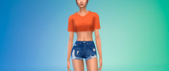 Короткий спортивный топ для Симс 4 – фото 1