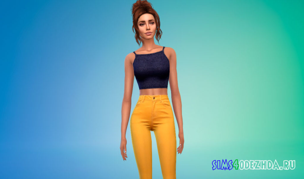 Короткий топ в стиле 90-ых для Симс 4 – фото 2