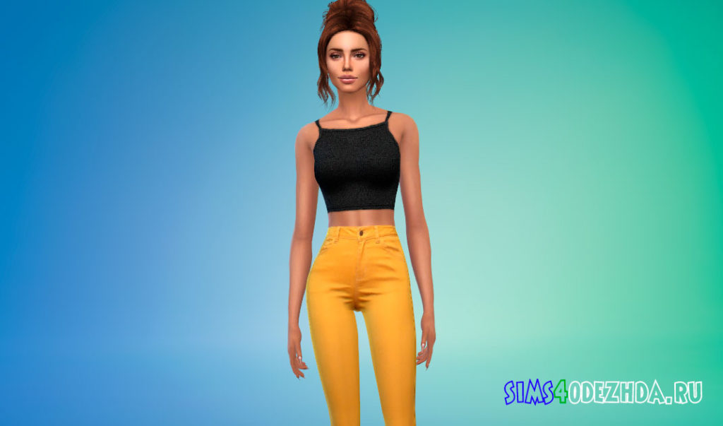 Короткий топ в стиле 90-ых для Симс 4 – фото 3