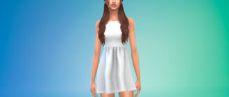 Короткое платье Sabrina для Симс 4 – фото 1