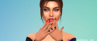 Ногти Matte Stiletto N08 для Симс 4 – фото 1