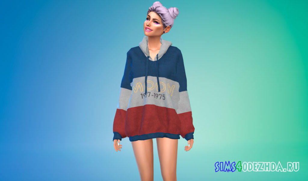 Оверсайз толстовка PUKO для Симс 4 – фото 2