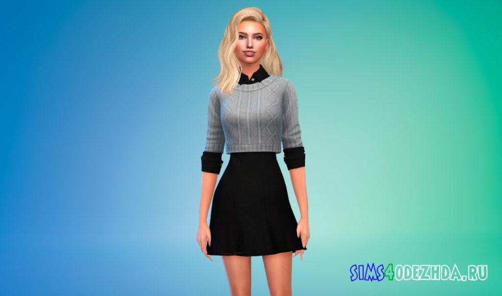 Платье Deja Vu для Симс 4 – фото 3
