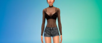 Прозрачная водолазка для Симс 4 – фото 1