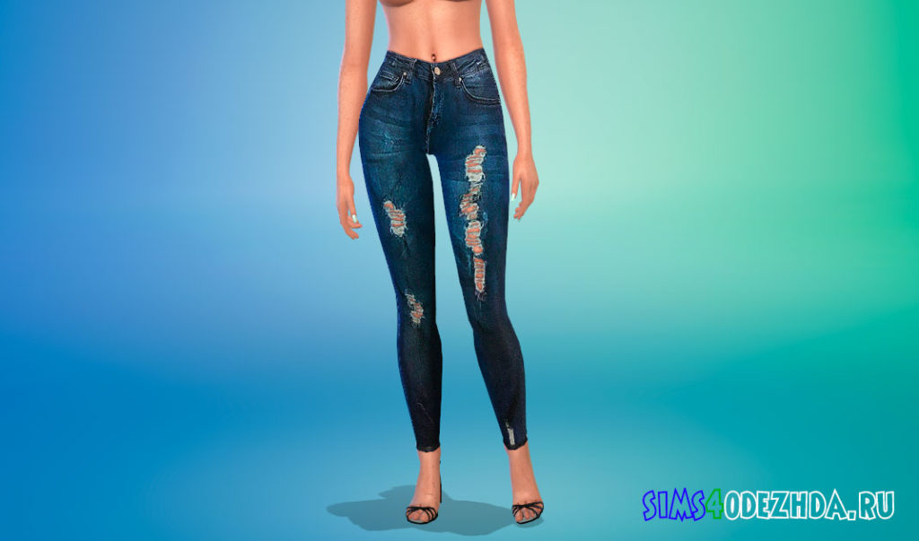 Рваные джинсы 78-2 для Симс 4 – фото 3
