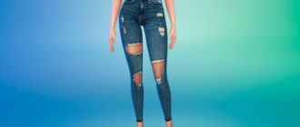 Рваные джинсы 89-5 для Симс 4 – фото 1