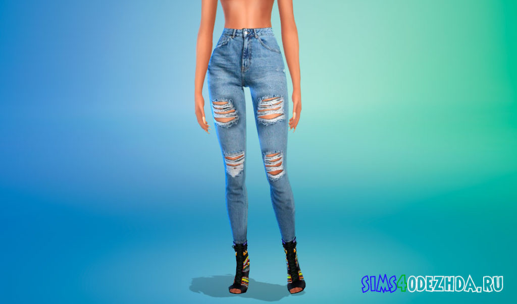 Рваные джинсы Levi's для Симс 4 – фото 1