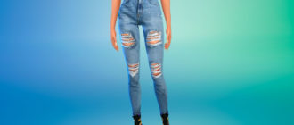 Рваные джинсы Levi's для Симс 4 – фото 1